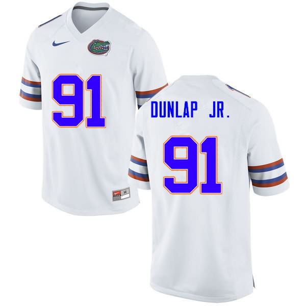 NCAA Florida Gators Marlon Dunlap Jr. Men's #91 Nike White Stitched Authentic College Football Jersey XUT3564BV